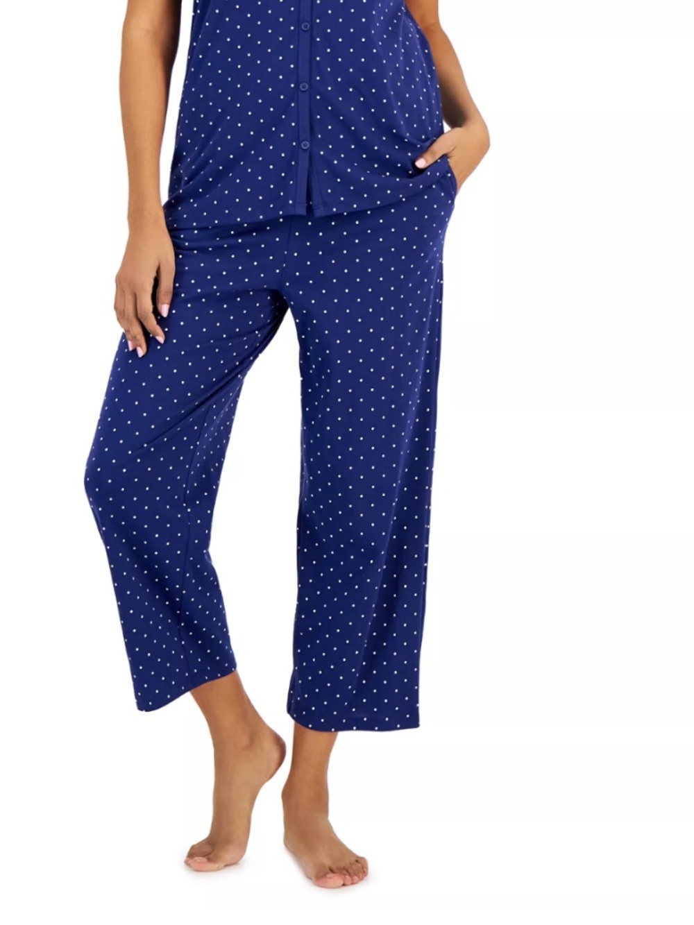 Charter Club Women's Cotton Printed Cropped Pajama Pants